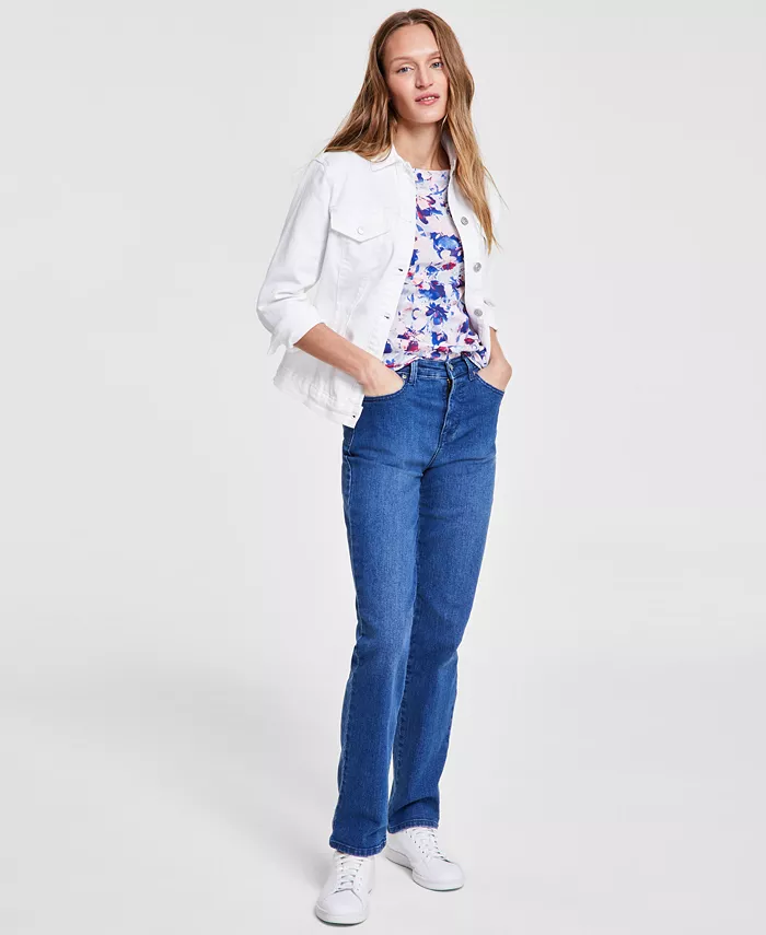 Petite Amanda High Rise Straight-Leg Jeans, Petite & Petite Short - thumbnail 5