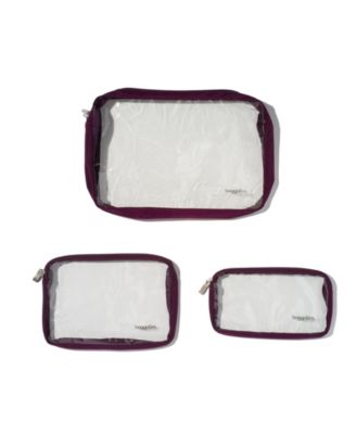Women's Clear Travel Pouches, Set of 3