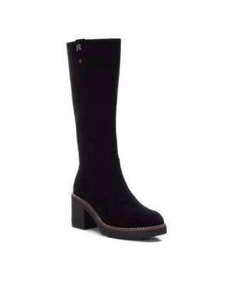 Macy's black suede boots best sale