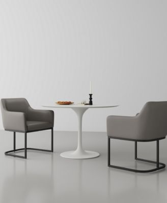 Serena 2-Piece Leatherette Upholstered Dining Armchair Set