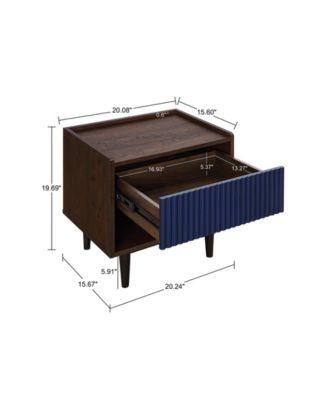 Duane 20.23" Ribbed 1-Drawer Nightstand