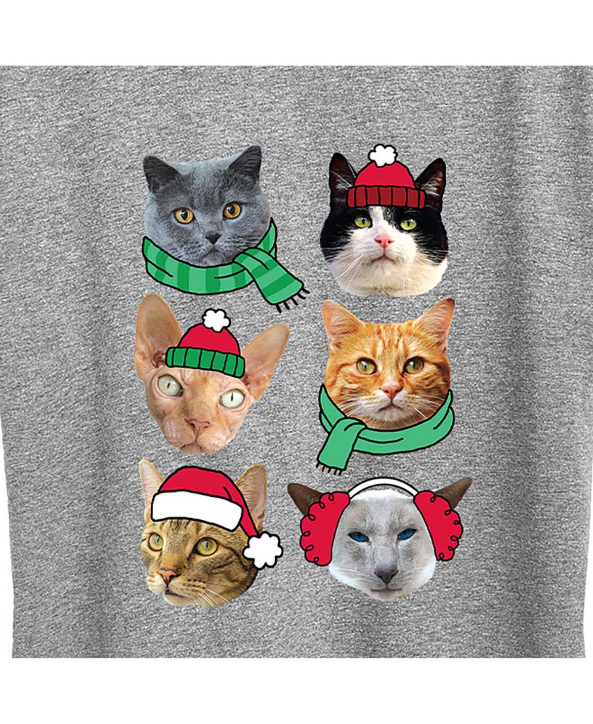 Trendy Plus Size Christmas Cats Graphic T-shirt