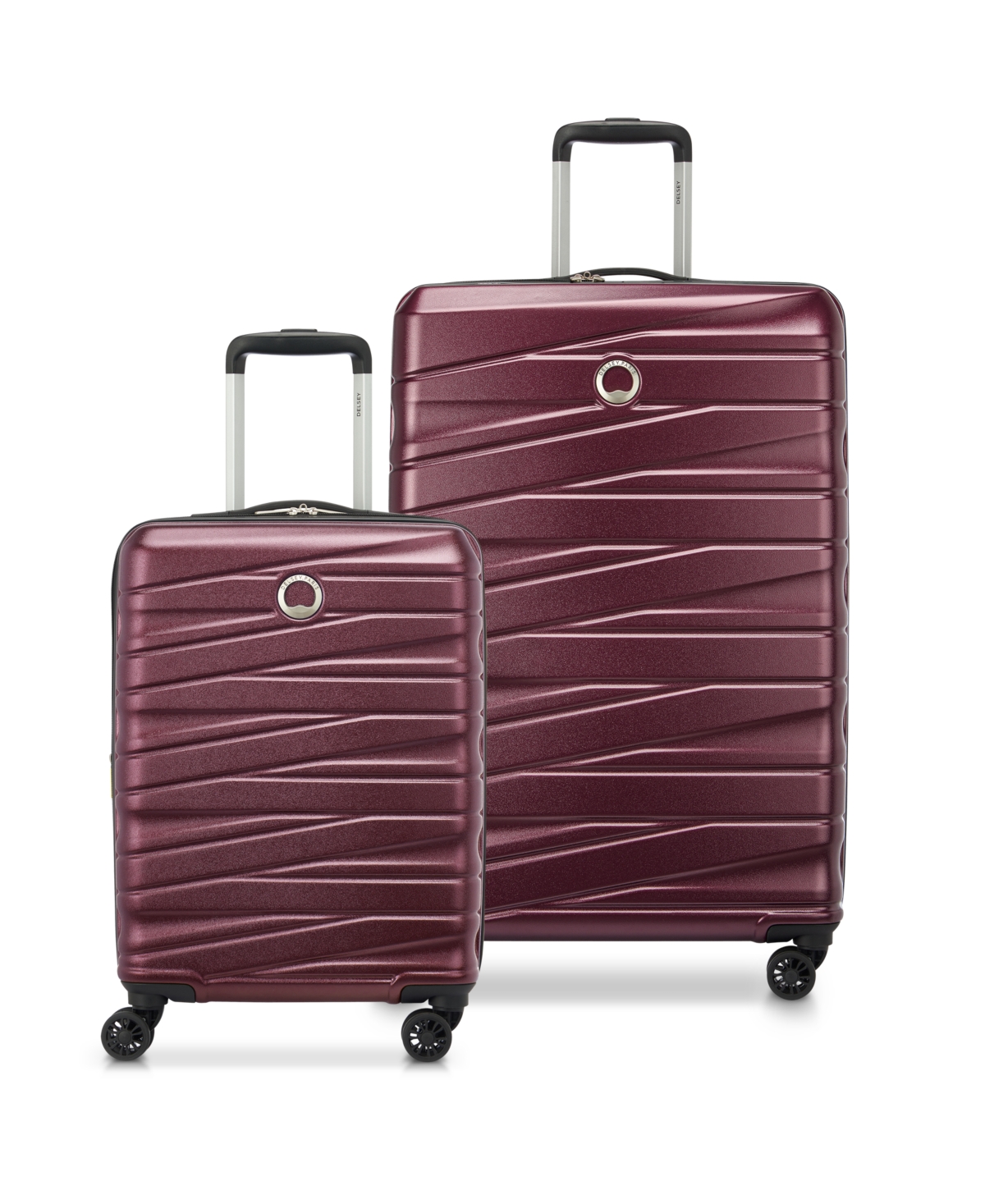 Delsey Cannes 2 Piece Hardside Luggage Set, Carry-on And 27" Spinner In Burgundy