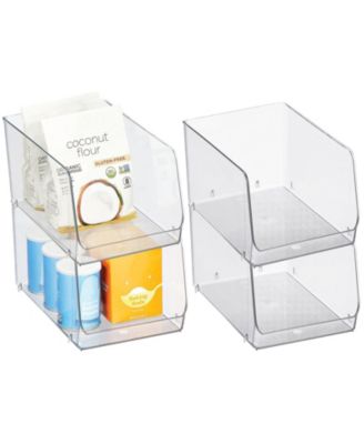 mDesign Stackable Plastic Food Storage Organizer Bin - 4 Pack - Macy's