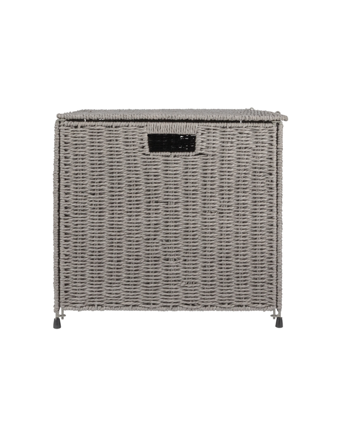 Shop Household Essentials Woven Paper Rope Storage Chest With Hinged Lid And Integrated Handles In Gray