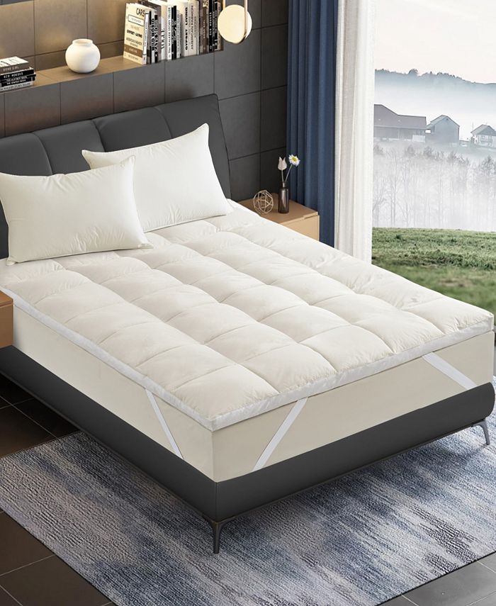 UNIKOME 2" Soft 100 Cotton Goose Mattress Topper, Full Macy's