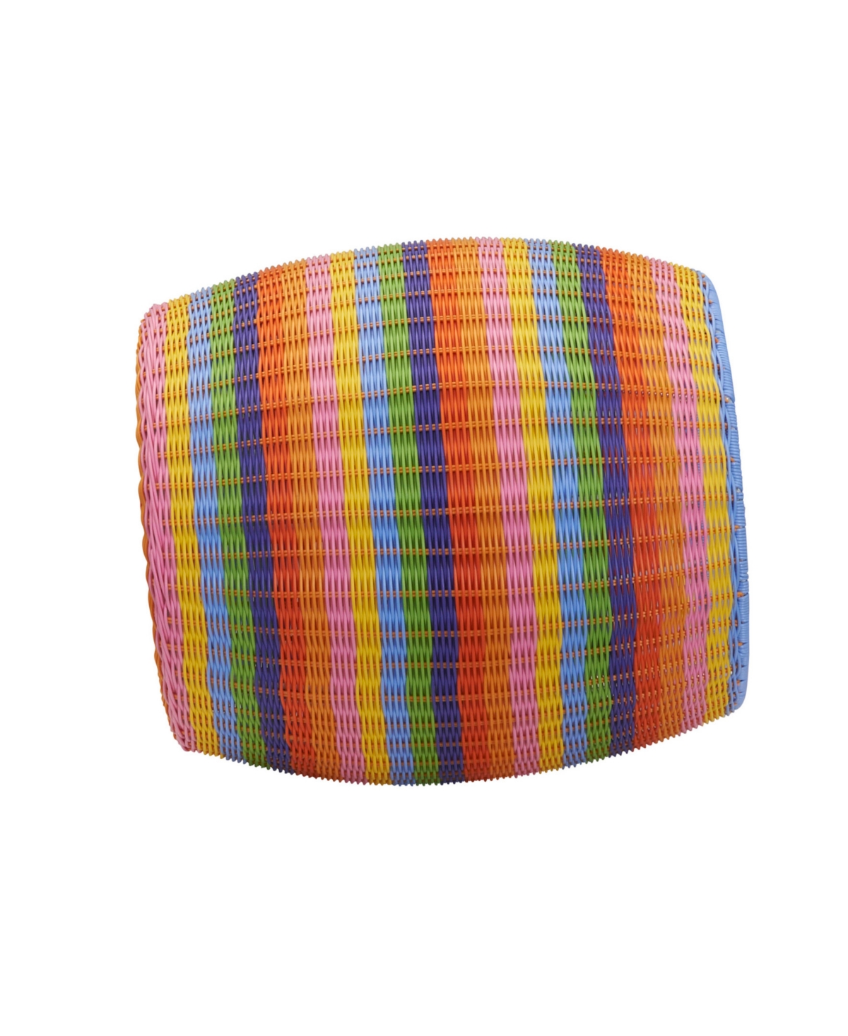 Shop Household Essentials Handwoven Resin Barrel Side Table In Multicolor
