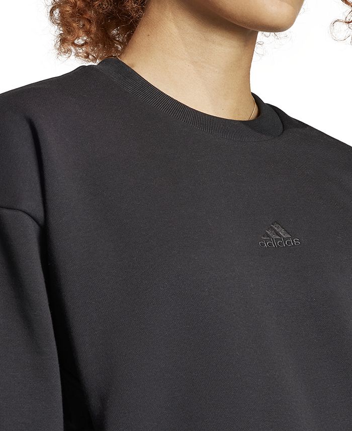 adidas Women's ALL SZN Fleece Dropped-Shoulder Crewneck Sweatshirt - Macy's