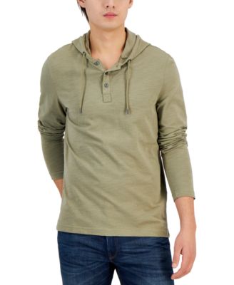 Michael Kors - Men's Slub Long-Sleeve Henley Hoodie