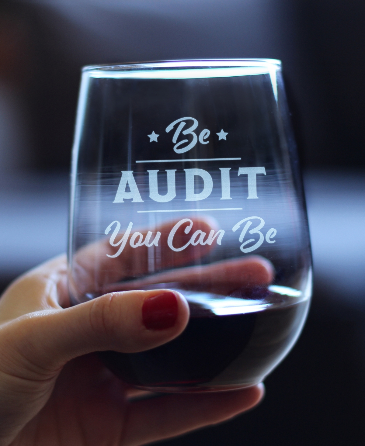 Shop Bevvee Be Audit You Can Be Accounting Gifts Stem Less Wine Glass, 17 oz In Clear