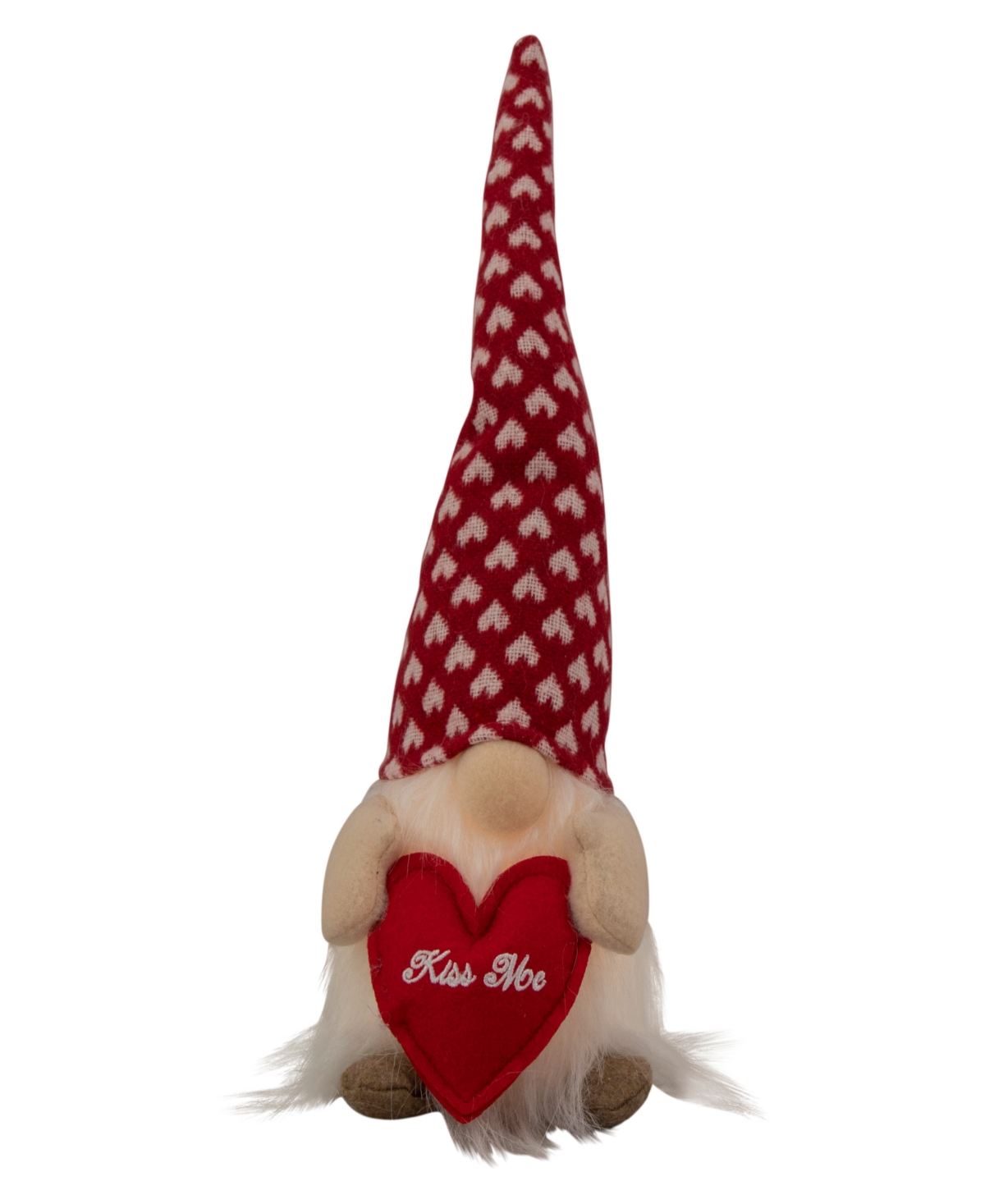 Northlight 13" Lighted Boy Valentine's Day Gnome With Kiss Me Heart In Red