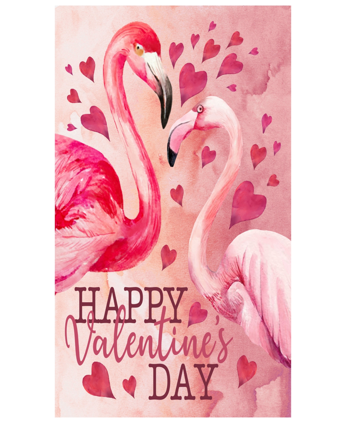 Shop Northlight Happy Valentine's Day Flamingo Outdoor Garden Flag 12.5" X 18" In Pink