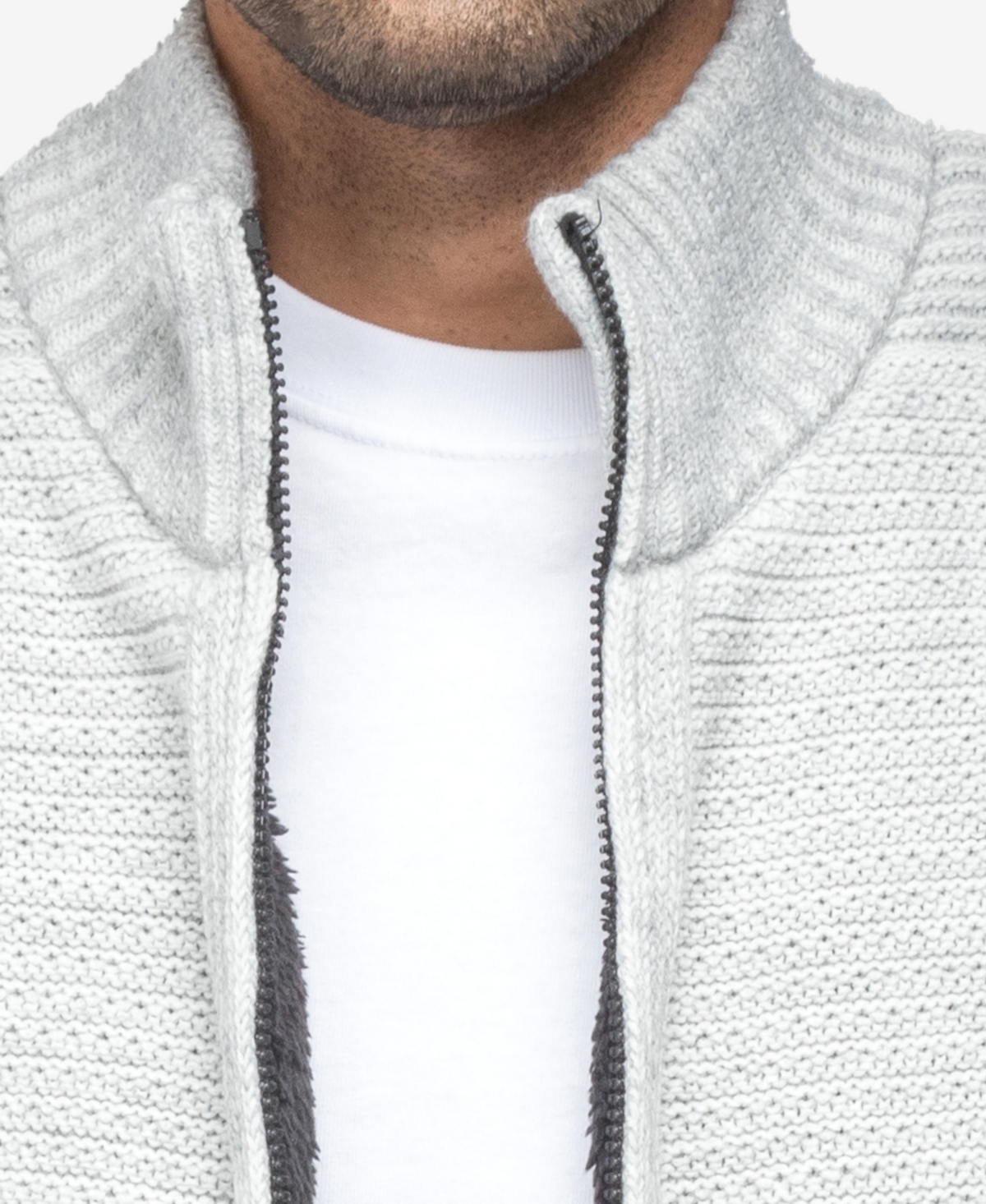 X-Ray Men's Full-Zip High Neck Sweater Jacket