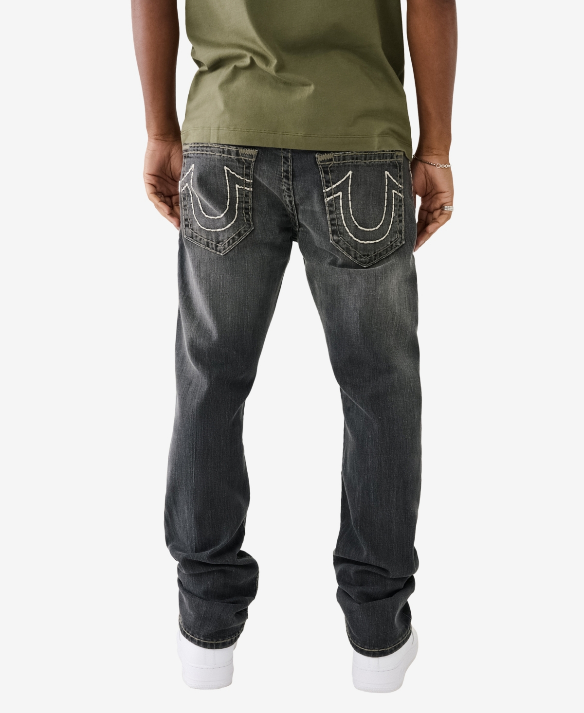 Shop True Religion Men's Ricky Super T Straight Jeans In Tahoe Black Wash