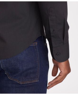 Men's Regular Fit Wrinkle-Free Black Stone Button Up Shirt