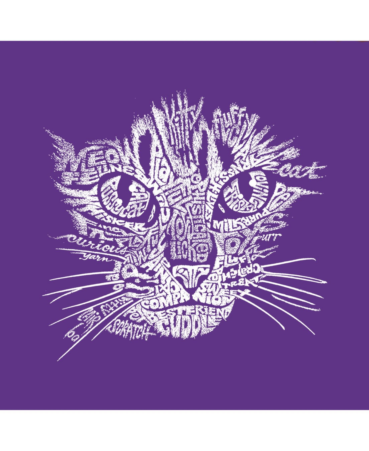 Big Girl's Word Art T-shirt - Cat Face