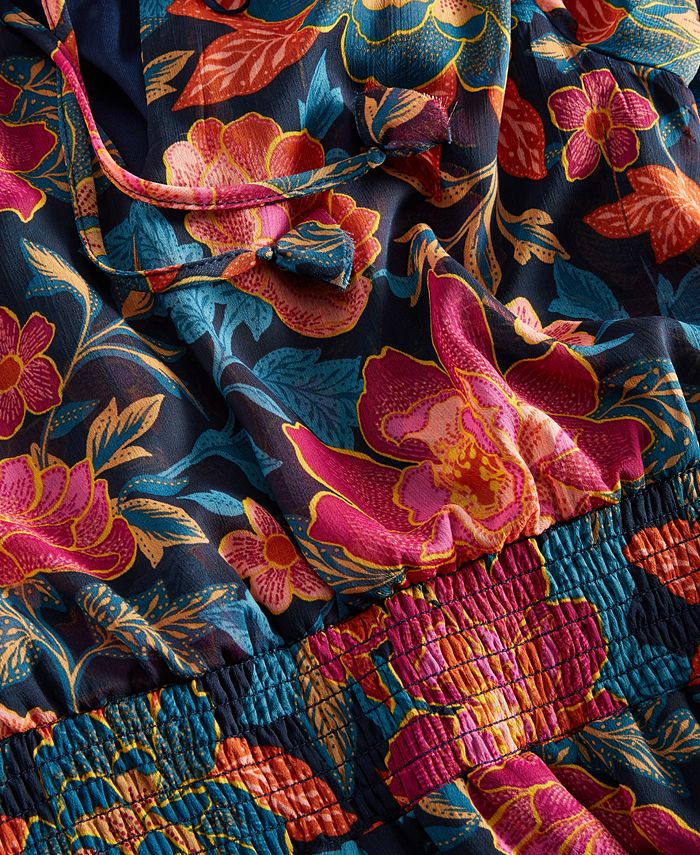 Knock My Stalks Off Floral Print Maxi Dress
