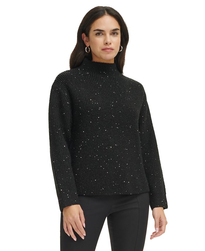 Calvin Klein Women s Sequin Embellished Knit Pullover Sweater Macy s