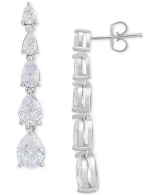 Cubic Zirconia Graduated Linear Earrings in Sterling Silver (8 ct. t.w.)