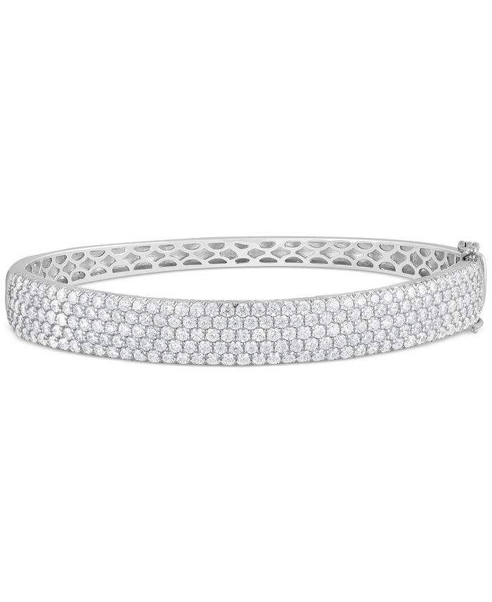 Macy's Diamond Pavé Bangle Bracelet (5 ct. t.w.) in 14k White Gold Macy's