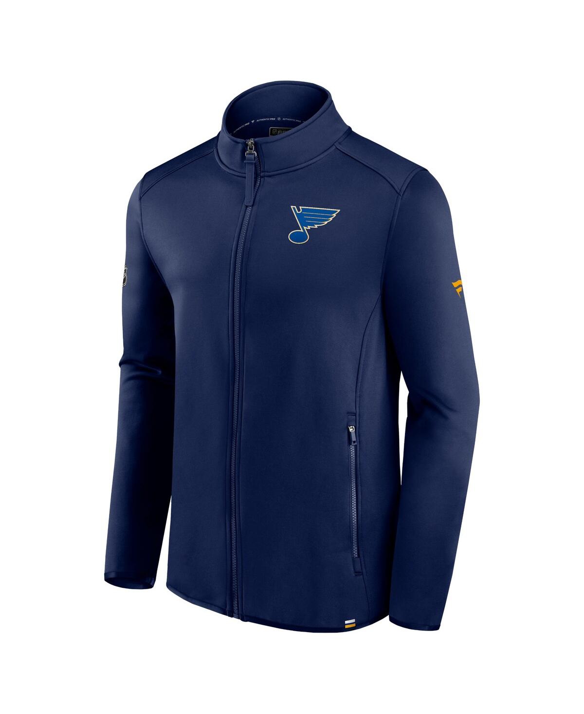 Shop Fanatics Men's  Navy St. Louis Blues Authentic Pro Full-zip Jacket