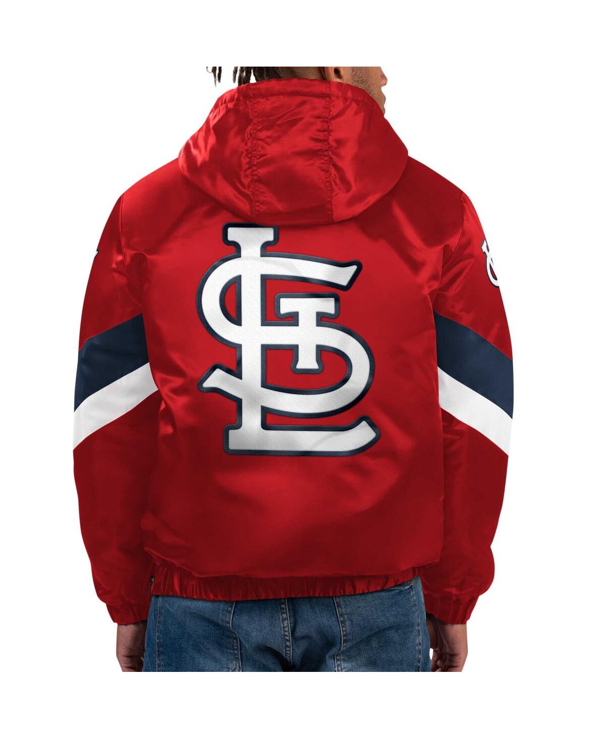 Starter Men's  Red St. Louis Cardinals Force Play Ii Half-zip Hooded Jacket In Red