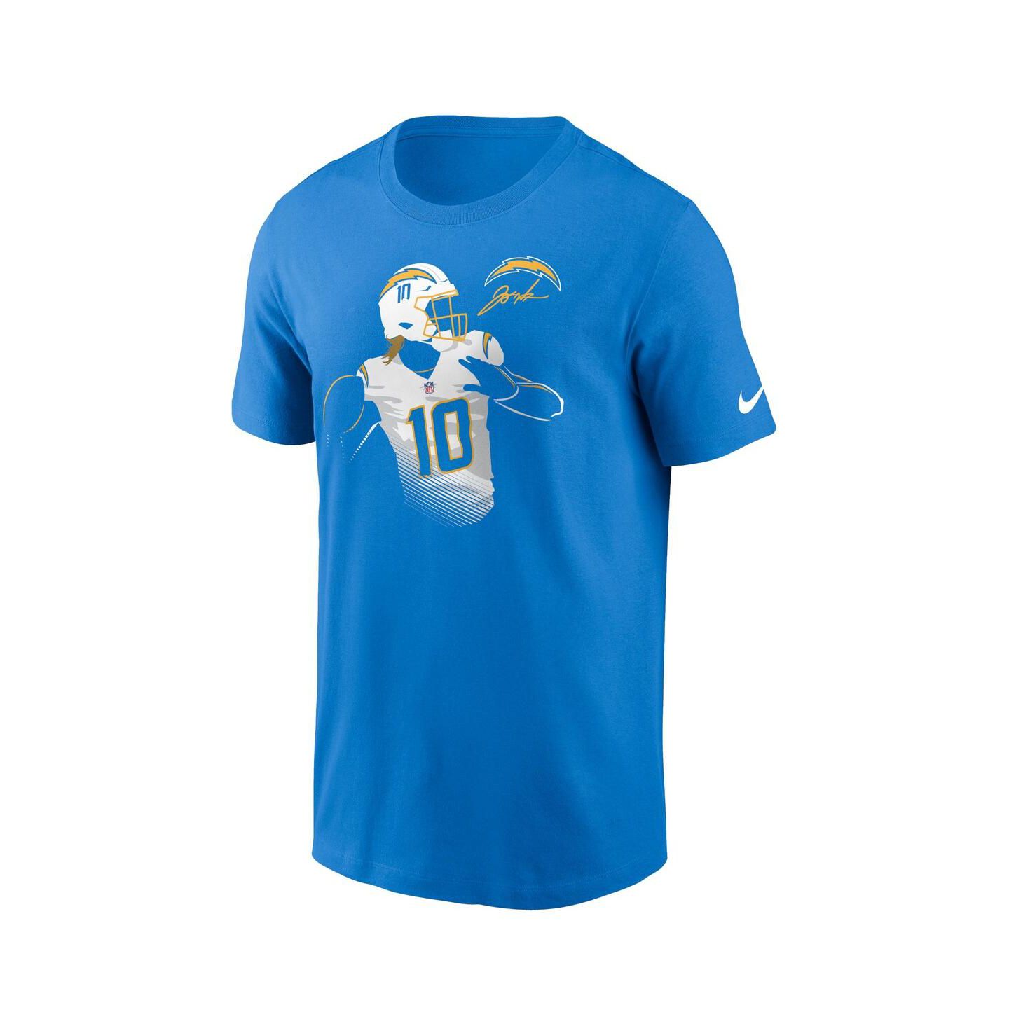 Мужская футболка Nike Justin Herbert Powder Blue Los Angeles Chargers Player Graphic — фото 3