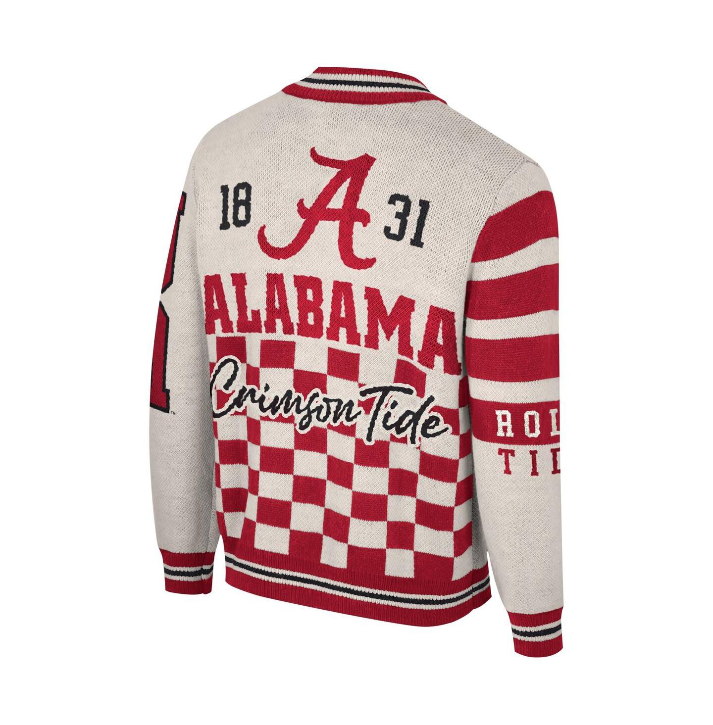 Мужской свитер The Wild Collective and Cream Alabama Crimson Tide Jacquard Full-Zip — фото 2