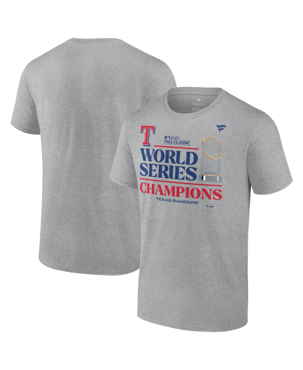 Fanatics Men's  Branded Heather Gray Texas Rangers 2023 World Series Champions Locker Room T-shirt In Heather Gray