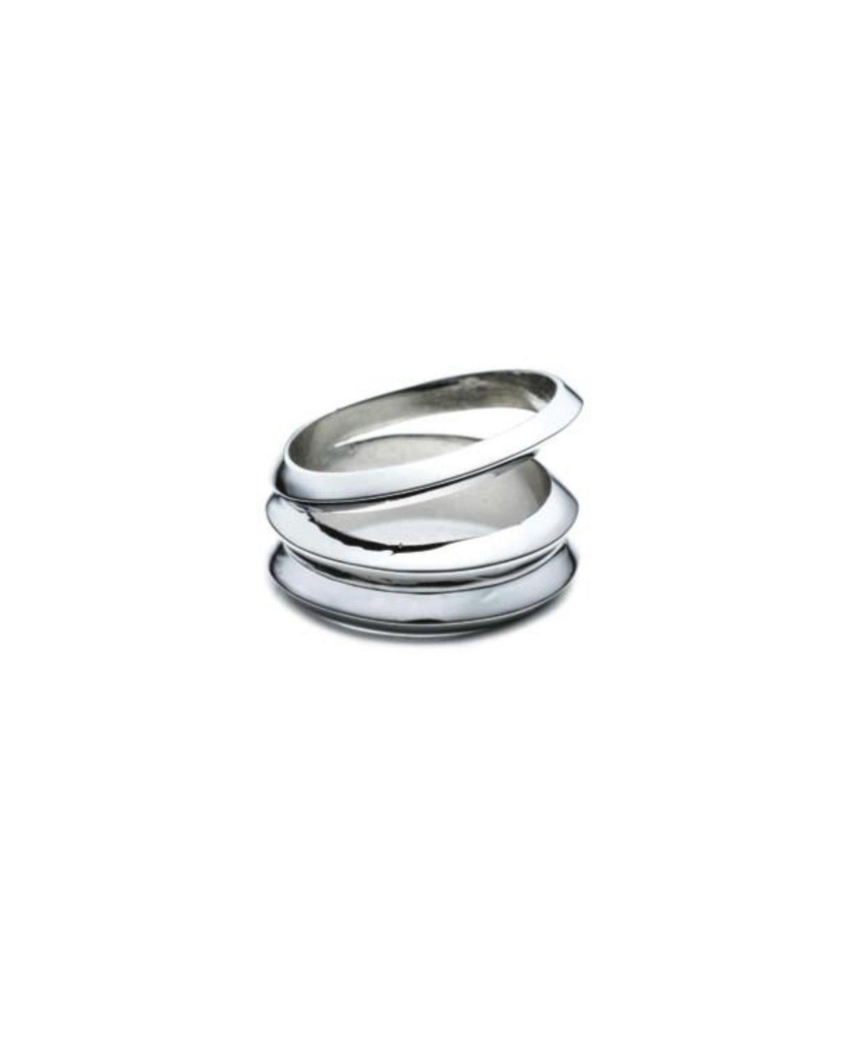 Hedron Three Row Ring - Silver