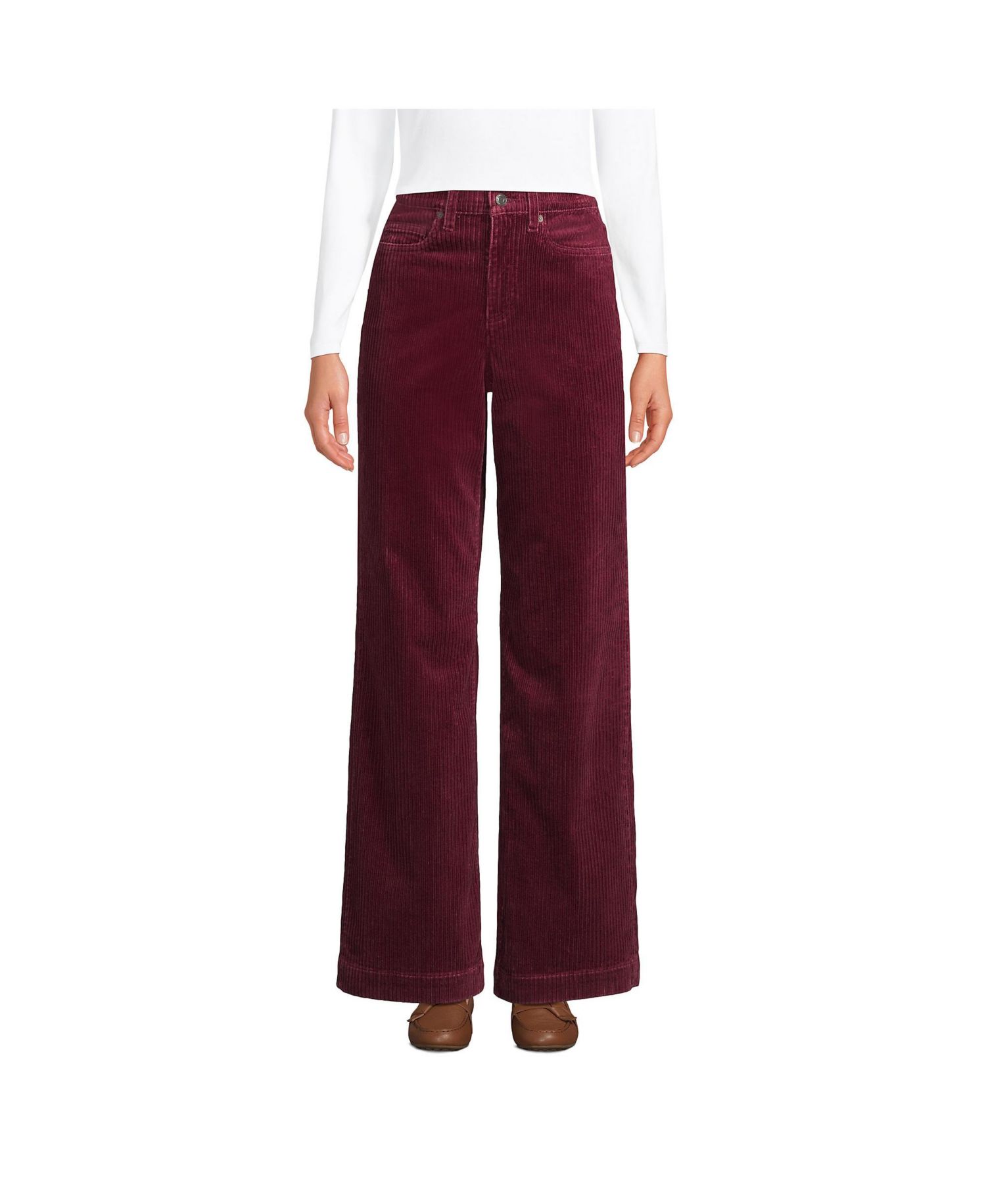 Women's High Rise Wide Leg Corduroy Pants