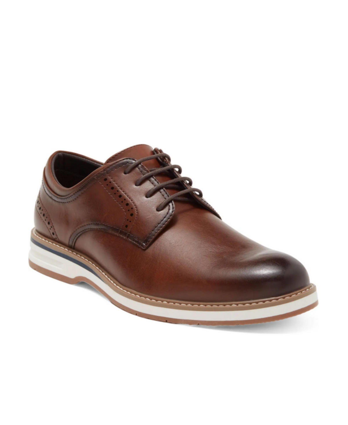 Men's Men s Hybrid Dress Casual Lace-Up Plain Toe Derby Shoes - Cognac