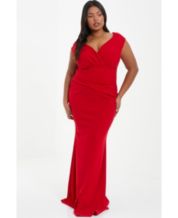 Macy's red dress plus size on sale