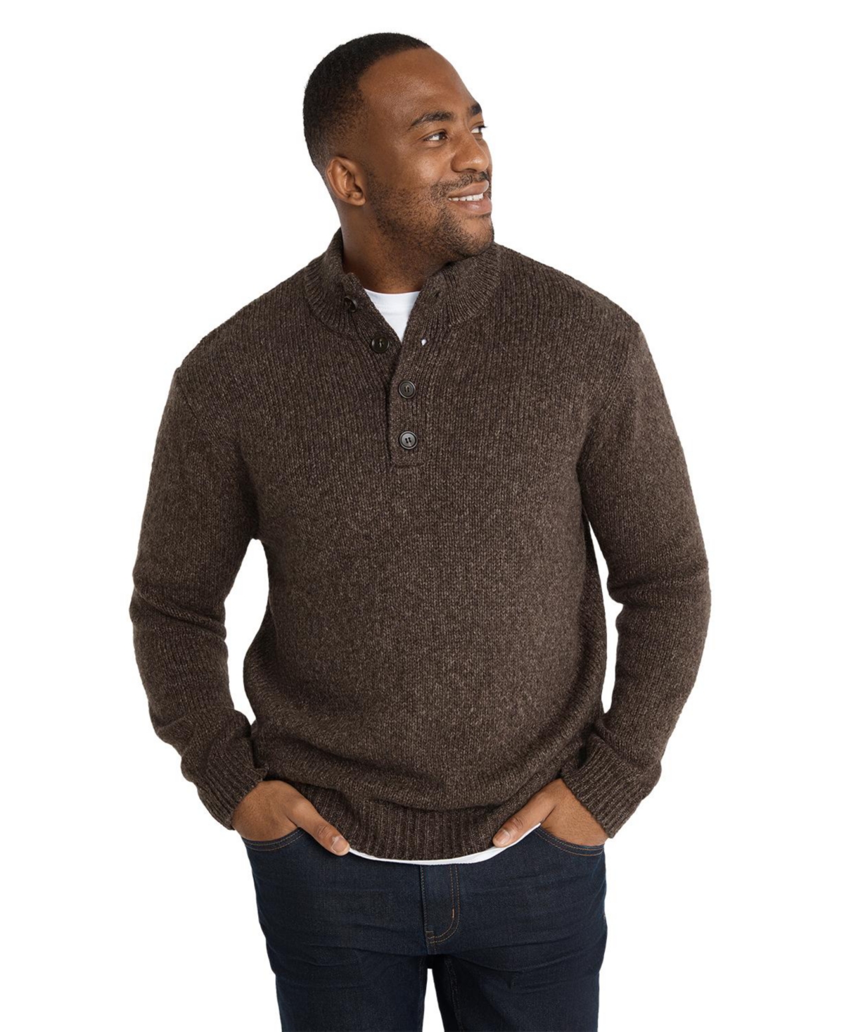 Mens Aspin Chunky Sweater - Brown