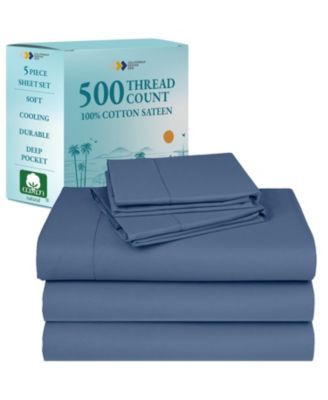 100% Extra Long Staple, 500 Thread Count Sateen Weave Sheet Set