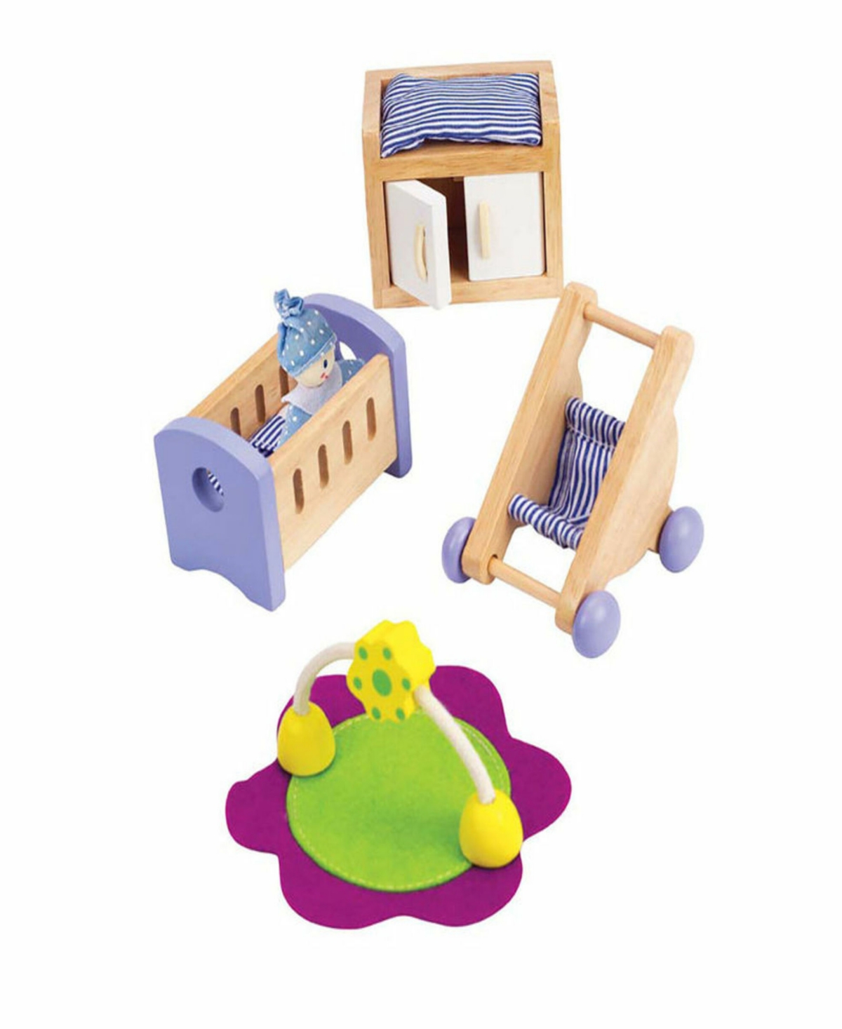 Hape Kids' Wooden Dollhouse Furniture Baby's Room Set In Multi
