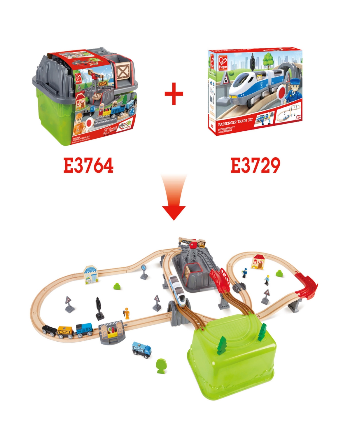 Shop Hape Railway Bucket Builder Set With Train And Tracks In Multicolored