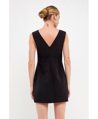 Women's V-neckline Cut-out Detail Mini Dress