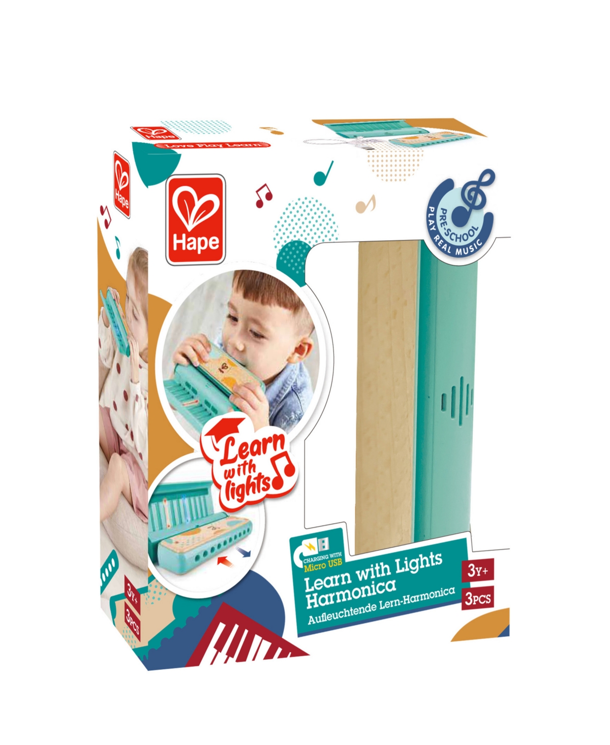 Shop Hape Learn With Lights Teal Harmonica In Multi