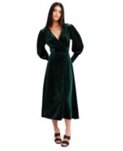 Macy's green online velvet dress