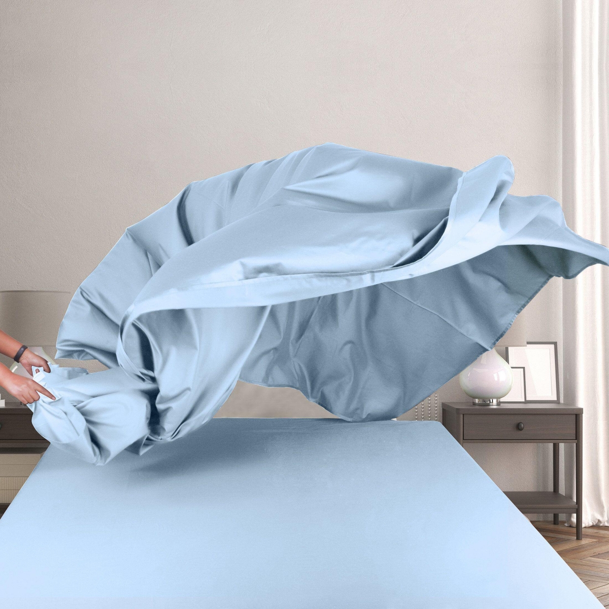Luxury Flat Sheet Only - 600 Thread Count 100% Cotton Sateen Soft