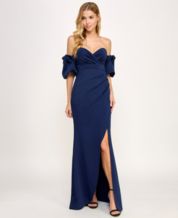 Macys navy hot sale prom dress