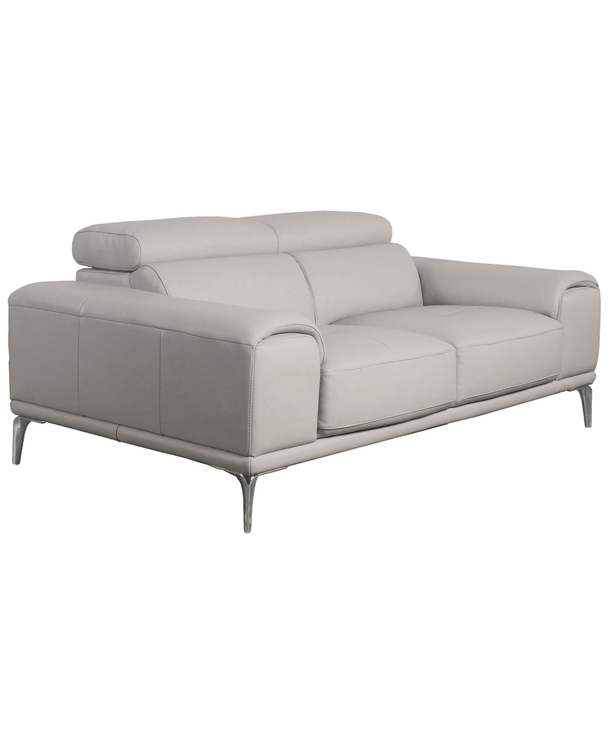 Abbyson Living Quinton 69" Leather Loveseat In Gray