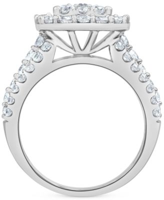 Diamond Halo Three Piece Bridal Set (3 ct. t.w.) in 14k White Gold