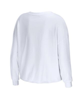 Women's White Arizona Cardinals Domestic Cropped Long Sleeve T-shirt