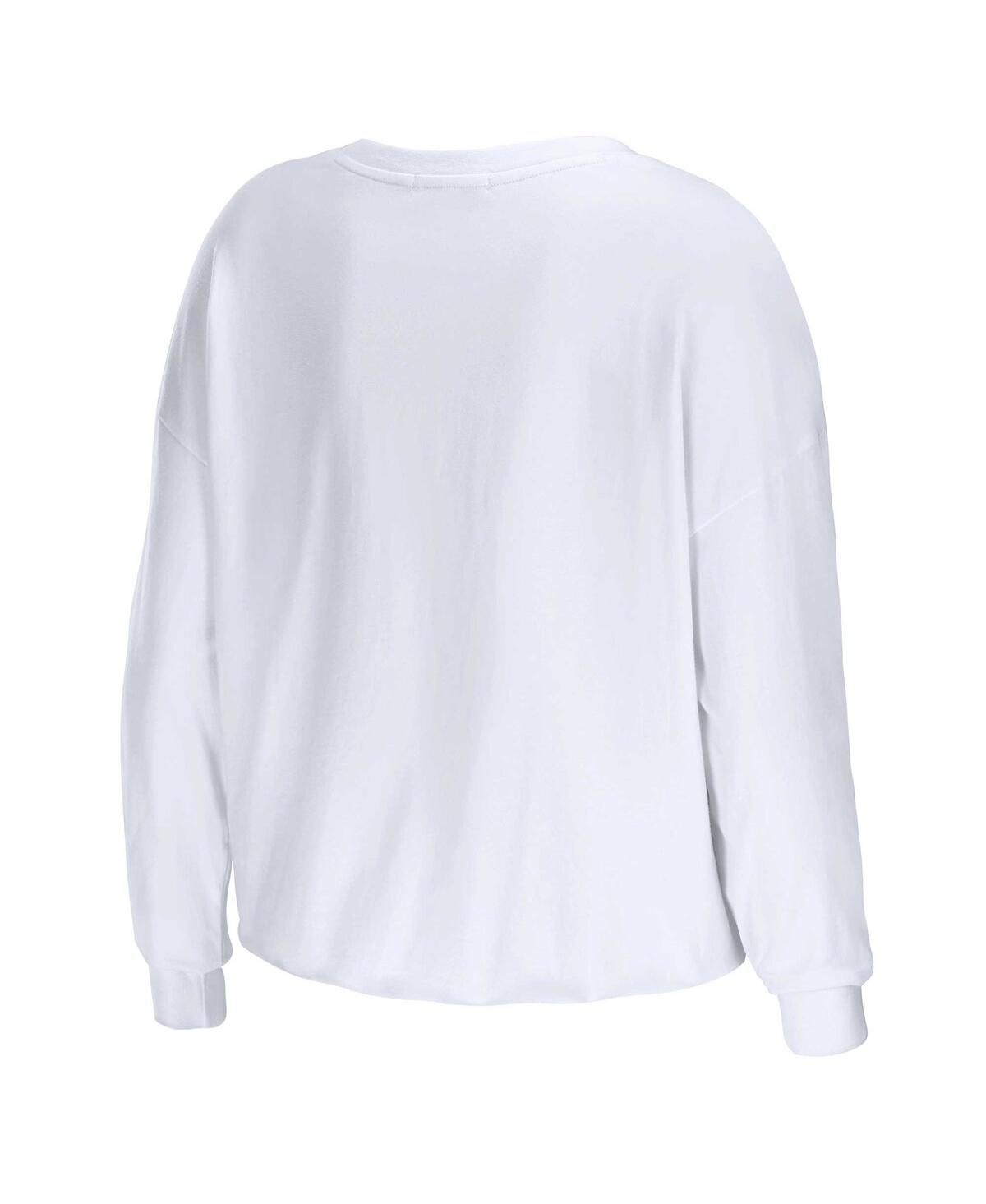 Wear By Erin Andrews White Arizona Cardinals Domestic Cropped Long Sleeve T-shirt In White