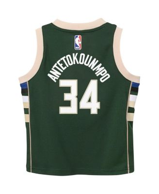Preschool Boys and Girls Giannis Antetokounmpo Hunter Green Milwaukee Bucks Swingman Player Jersey - Icon Edition