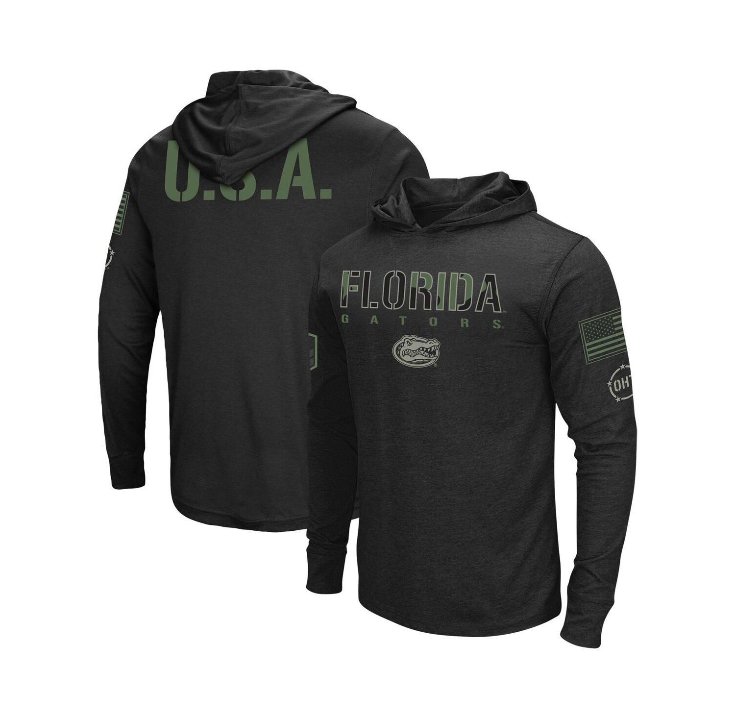 Men's Black Florida Gators Big and Tall OHT Military-Inspired Appreciation Tango Long Sleeve Hoodie T-shirt