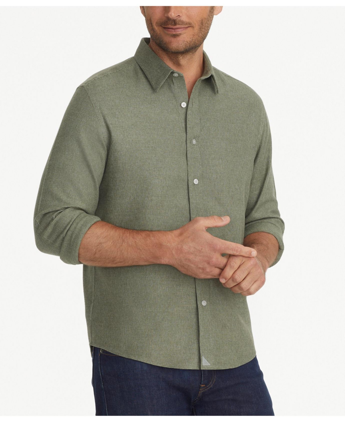 Men's Regular Fit Wrinkle-Free Veneto Button Up Shirt - Light green