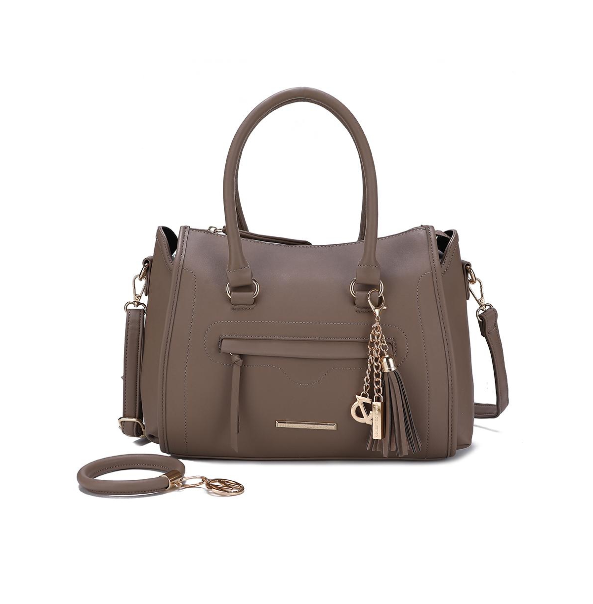 Valeria Satchel with Keyring by Mia K. - Taupe